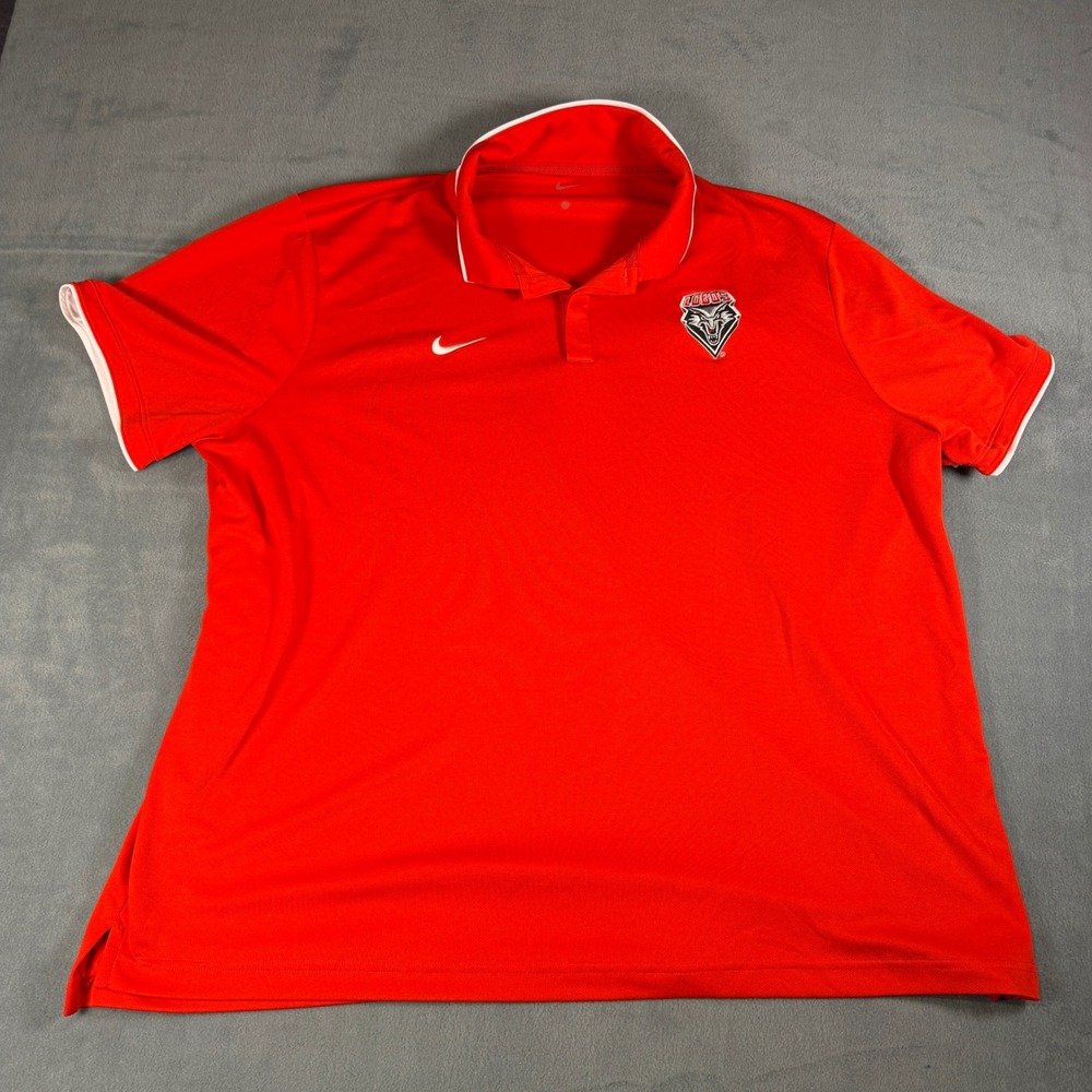 Nike UNM Lobos Dri-FIT Polo Shirt Mens 3XL Red University of New Mexico Golf